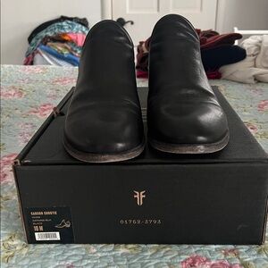 Frye Black Leather Carson Shoote Boots
